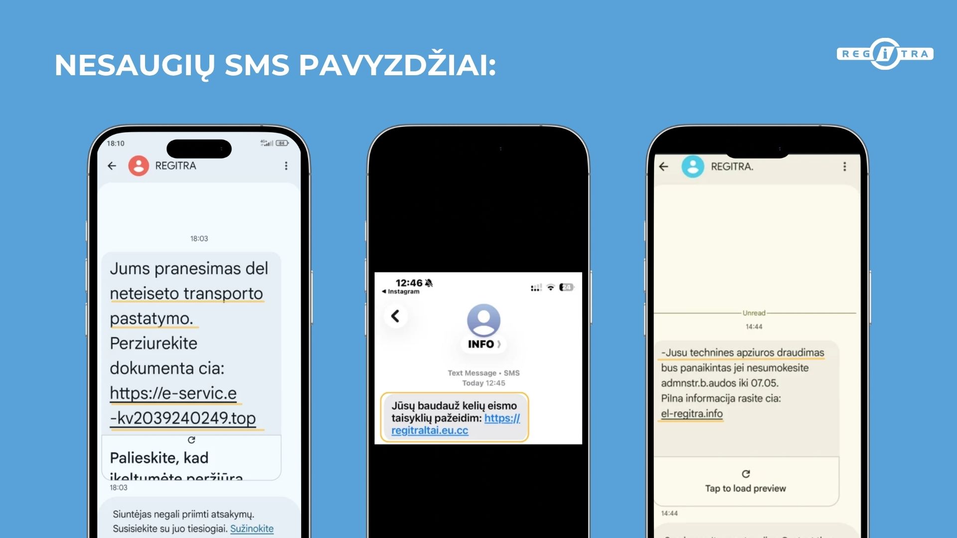 Melagingos SMS žinutės